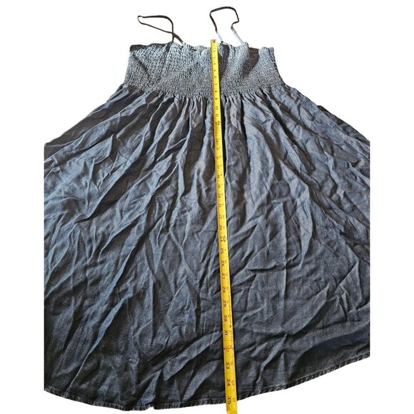 First Kick Maternity Women Dark Blue Denim Color Adjustable Maxi Dress Sz L NWT - Picture 4 of 10